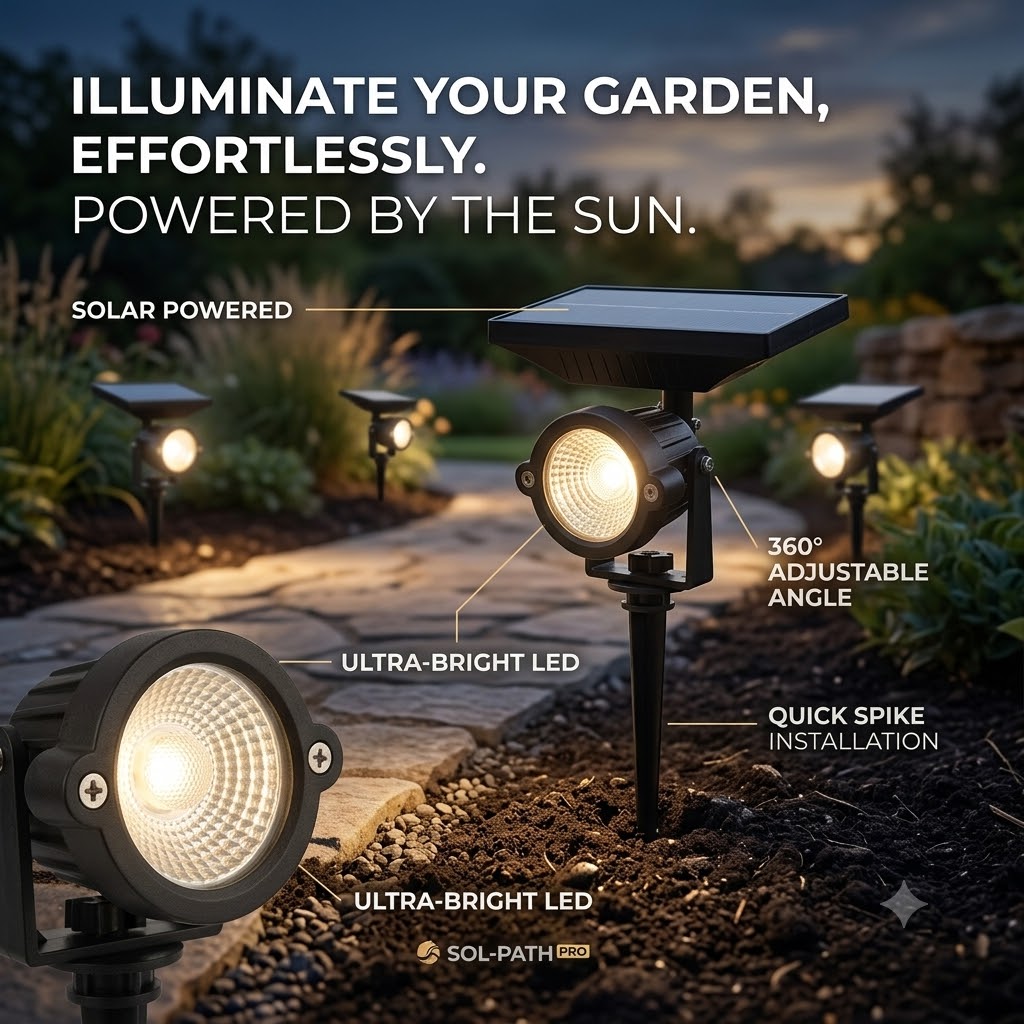 Solar Led Garden Spot Light 5W Warmwhite With Spike - CD60TY-01W - Image 2