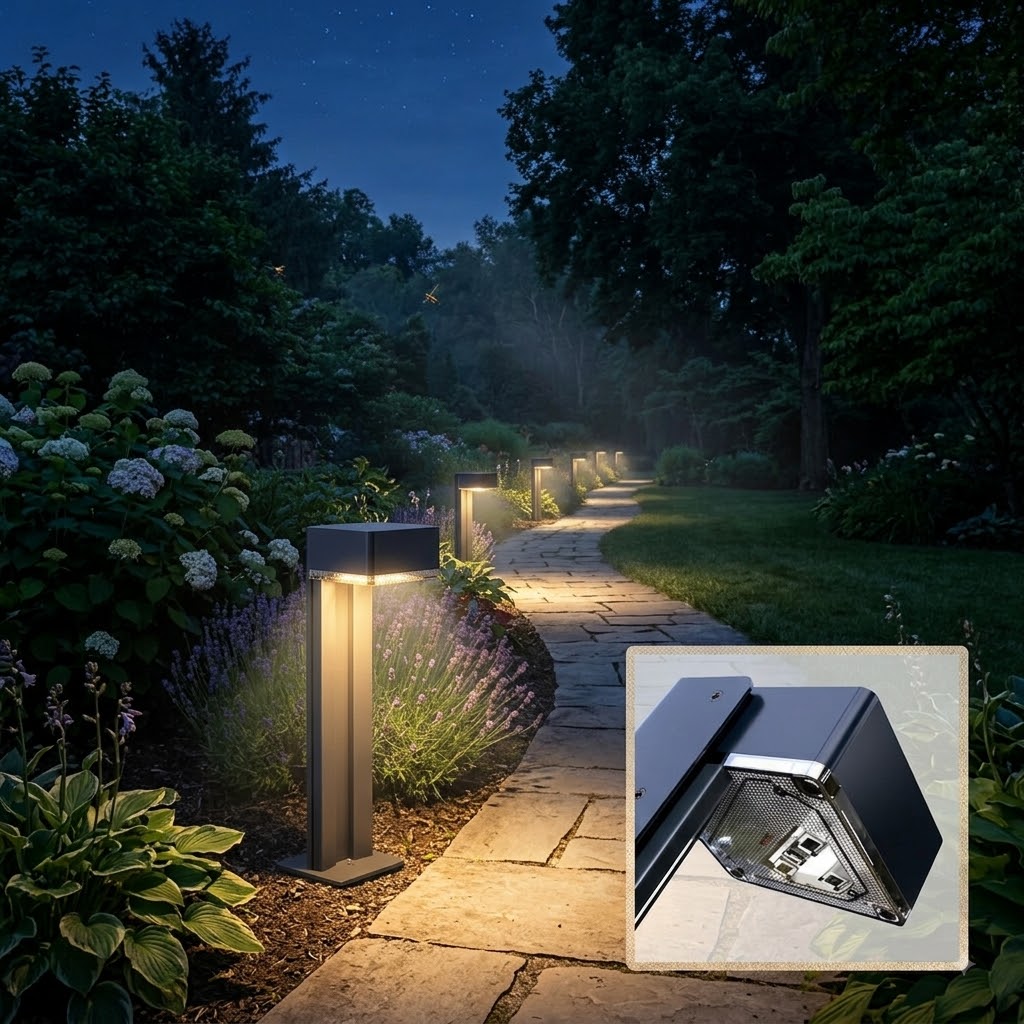 Solar Led Bollard 3W Warmwhite Height 52.8CM Ref: SGL-09W - Image 2