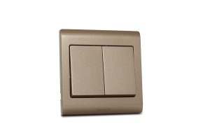 Switch 2 Gang 2 Way R Series Champagne Gold 16A MK Honeywell RR4782CGL