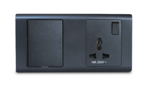 Combination Switch 1G 2W + S/Socket Universal 16A Graphite R-Series MK HoneyWell