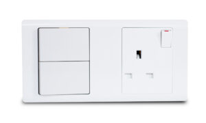 Combination Switch 2G 2W + S/Socket 13A White R-Series MK Honeywell