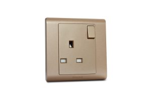 Switched Socket 13A Single R Series Champagne Gold Mk Honeywell R2757CGL