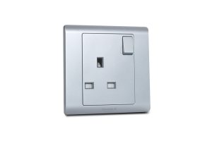 Switched Socket 13A Single R Series Satin Titanium MK Honeywell R2757STT