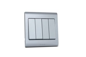Switch 4 Gang 2 Way R Series Satin Titanium 16A MK Honeywell R4784STT