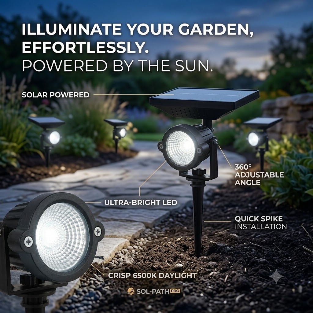 Solar Led Garden Spot Light 5W Daylight With Spike - CD60TY-01 - Image 2