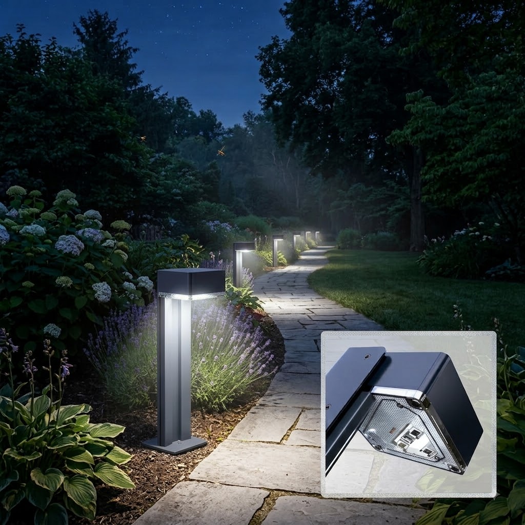 Solar Led Bollard 3W Daylight Height 52.8CM Ref: SGL-09 - Image 2