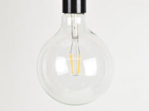 Black Lampholder E27 1MT Length + G125 Warmwhite Bulb
