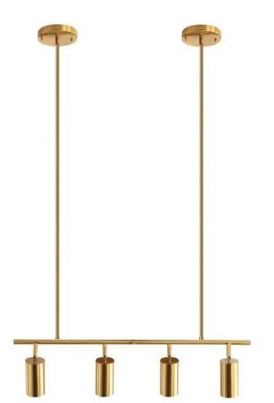 Hanging 4 spots Gold With Extendable Gold Rods (Up to 2 mts length) Complete With Bulbs Coolwhite 7WGU10