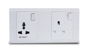 Combination Switched Socket UK 13A And Switched Socket Universal 16A R Series MK Honeywell