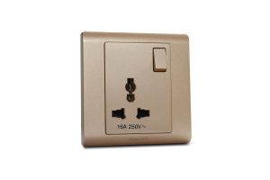 Switched Socket 16A Single International R Series Champagne Gold MK Honeywell R2835CGL