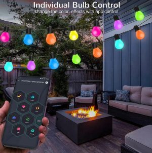 Led String Lights 12Mts 20 Bulbs With Individual Bulb Color Control And Bluetooth APP