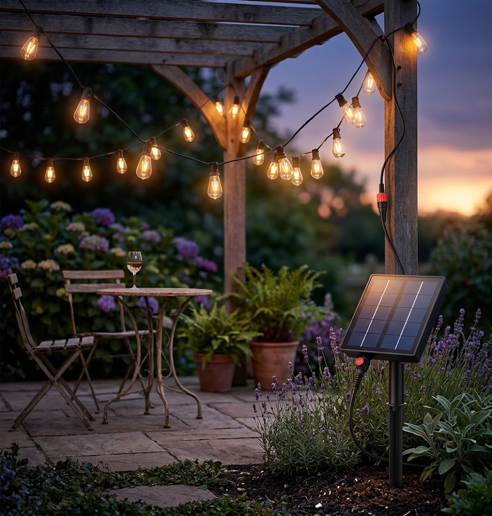 Led String Light Solar 5 Mts 10 Bulbs Changeable Ref : HC-DS-S14-S - Image 4
