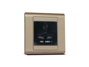 Single Universal Socket Black with Frame Champagne Gold  SX2837BLK + R5451CGL