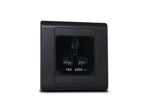 Single Universal Socket Black with Frame Urban Graphite  SX2837BLK+R5451GPH