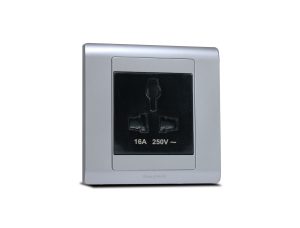 Single Universal Socket Black with Frame Satin Titanium  SX2837BLK+R5451STT