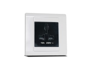 Single Universal Socket Black with Frame White  SX2837BLK + R5451WHI