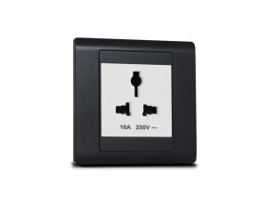 Single Universal Socket White with Frame Urban Graphite  SX2837WHI + R5451GPH