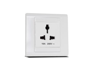 Single Universal Socket White with Frame White  SX2837WHI + R5451WHI