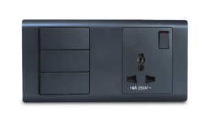 Combination Switch 3G 2W + S/Socket 16A Universal Graphite R-Series MK HoneyWell