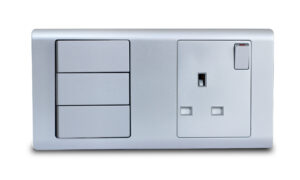 Combination Switch 3G 2W + S/Socket 13A Titanium R-Series MK HoneyWell