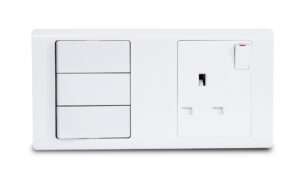 Combination Switch 3G 2W + S/Socket 13A White R-Series MK HoneyWell