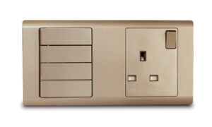 Combination Switch 4G 2W + S/Socket 13A Champagne R-Series MK HoneyWell