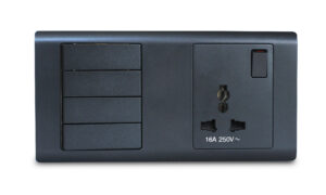 Combination Switch 4G 2W + S/Socket 16A Universal Graphite R-Series MK HoneyWell