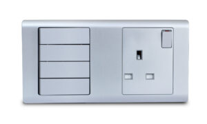 Combination Switch 4G 2W + S/Socket 13A Titanium R-Series MK HoneyWell