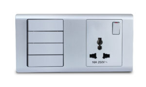 Combination Switch 4G 2W + S/Socket 16A Universal Tatinium R-Series MK Honey