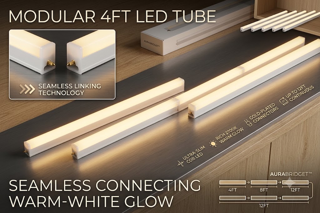 Connecting Led Fitting 4Ft T5 W/White 3000k Integrated - T5-LY-1200 - Image 3