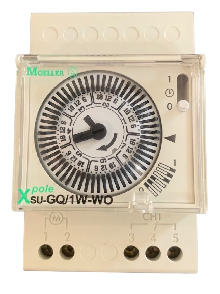 TIMER ANALOGUE MOELLER WITH RESERVE 150Hrs 2 MODULE - 268630