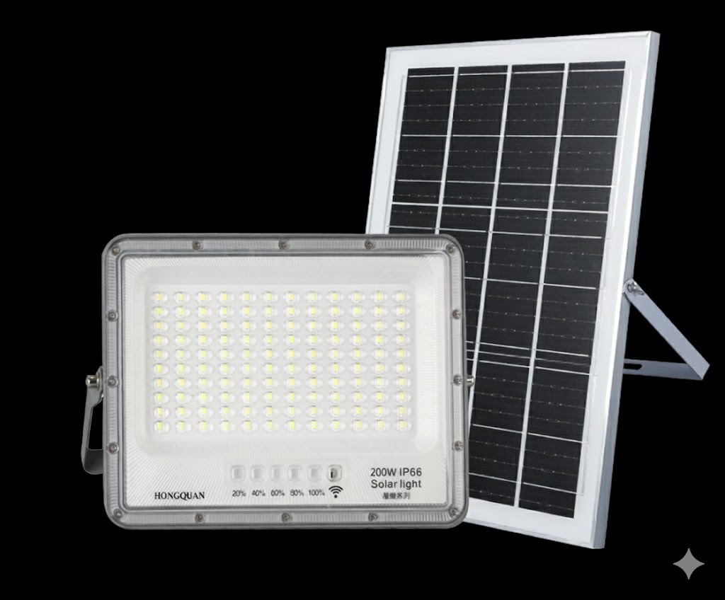 Solar Flood Light 200W WarmWhite with remote IP67 – SFLXY200WW