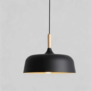 Nordic Wooden Top Pendant Light 320mm Black – CMJ-25-BLACK