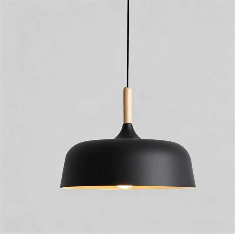 Nordic Wooden Top Pendant Light 320mm Black - CMJ-25-BLACK