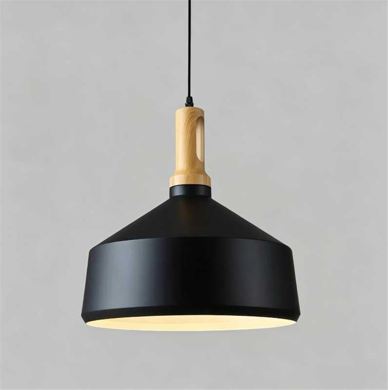 Scandinavian Wood Pendant Light 350mm Black – CMJ-94-BLACK