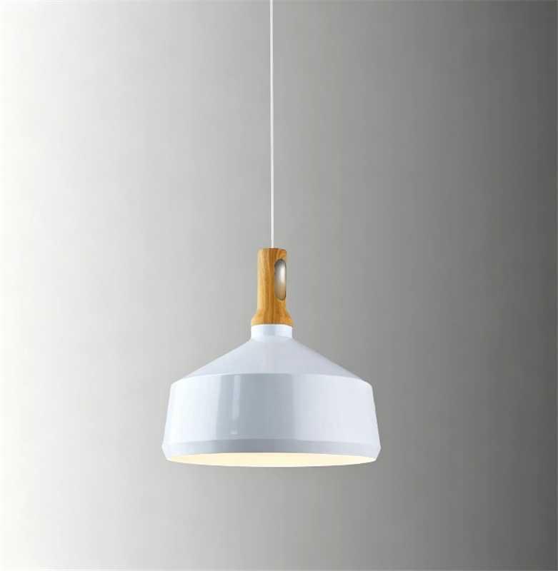 Scandinavian Wood Pendant Light 320mm White - CMJ-94-WHITE