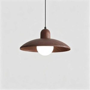 Walnut Canopy Pendant Light 300mm Wood Color – CMJ-280-WALNUT