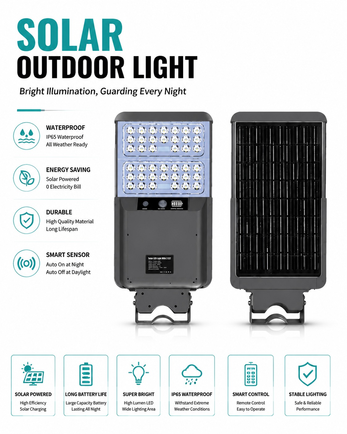 High Power Solar Street Light With Double CCT - ESL-08 - Image 3