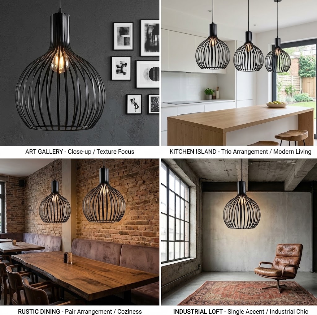 Moda Smooth Shade Pendant 300mm Black – CMJ-284 - Image 2